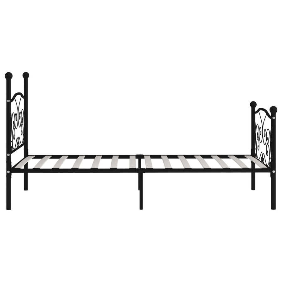 Bedframe Met Lattenbodem Metaal 100 x 200 cm Zwart