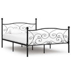 Black metal bed frame with slatted base 120x200 cm