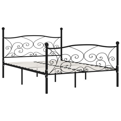 Bedframe Met Lattenbodem Metaal 120 x 200 cm Zwart