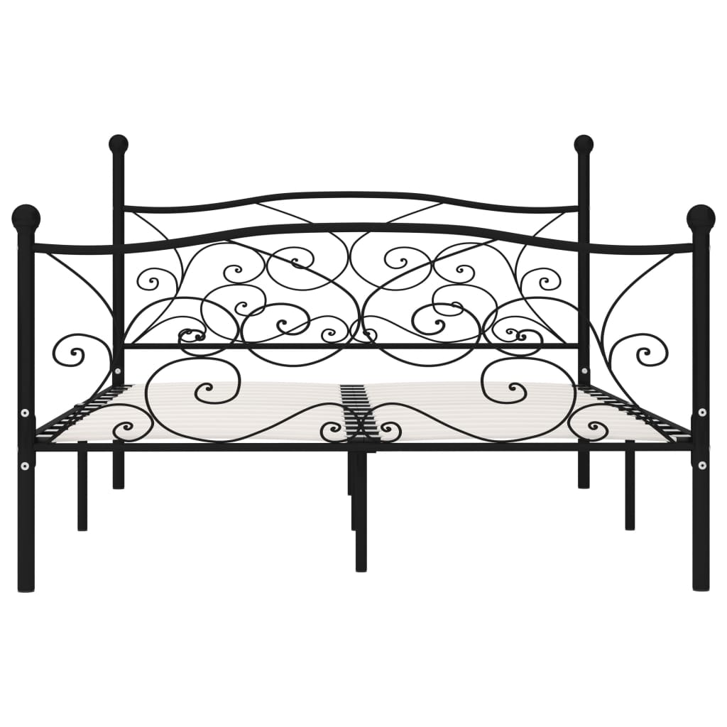 Bedframe Met Lattenbodem Metaal 120 x 200 cm Zwart