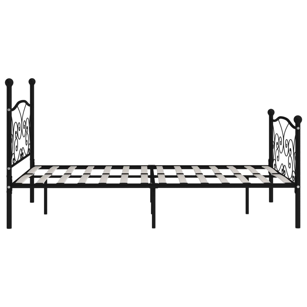 Bedframe Met Lattenbodem Metaal 120 x 200 cm Zwart