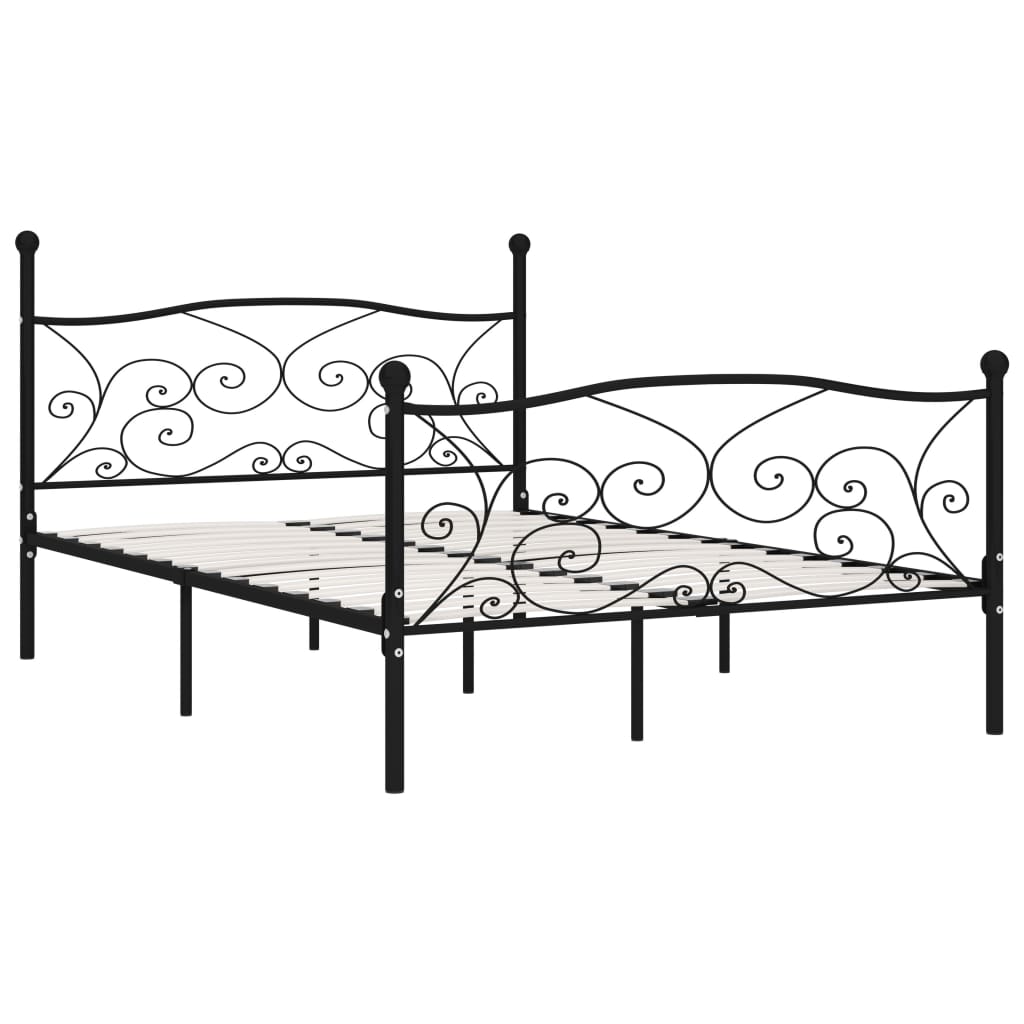 Bedframe Met Lattenbodem Metaal 160 x 200 cm Zwart