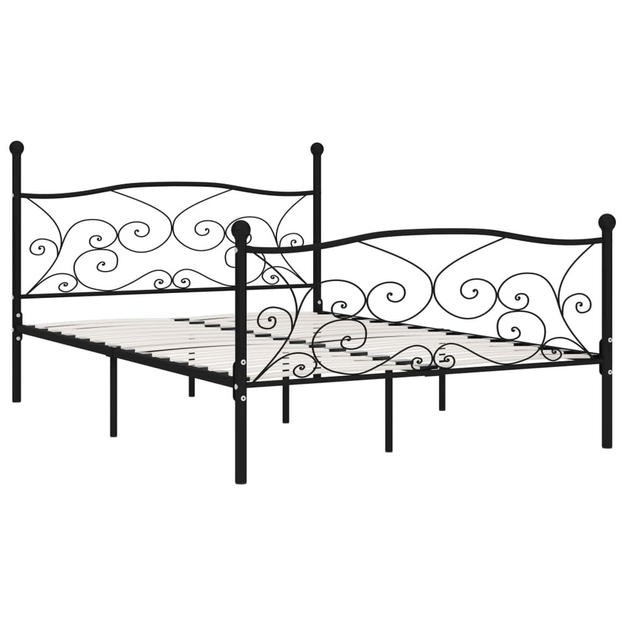 Bedframe Met Lattenbodem Metaal 160 x 200 cm Zwart