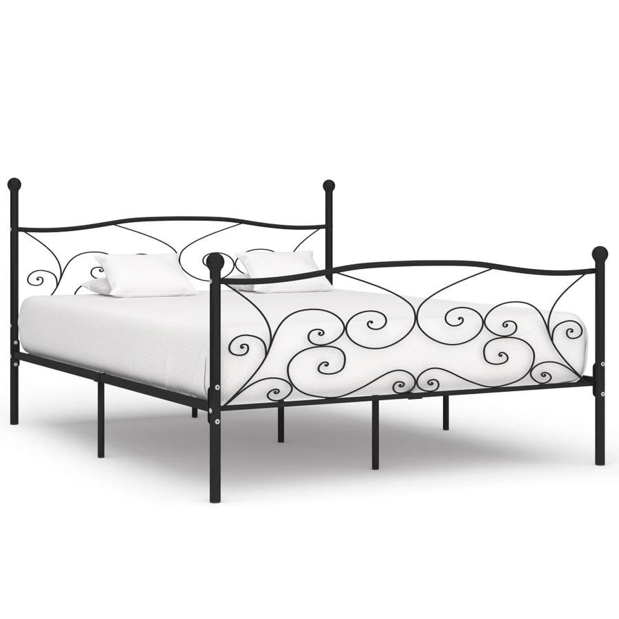 Bedframe Met Lattenbodem Metaal 180 x 200 cm Zwart