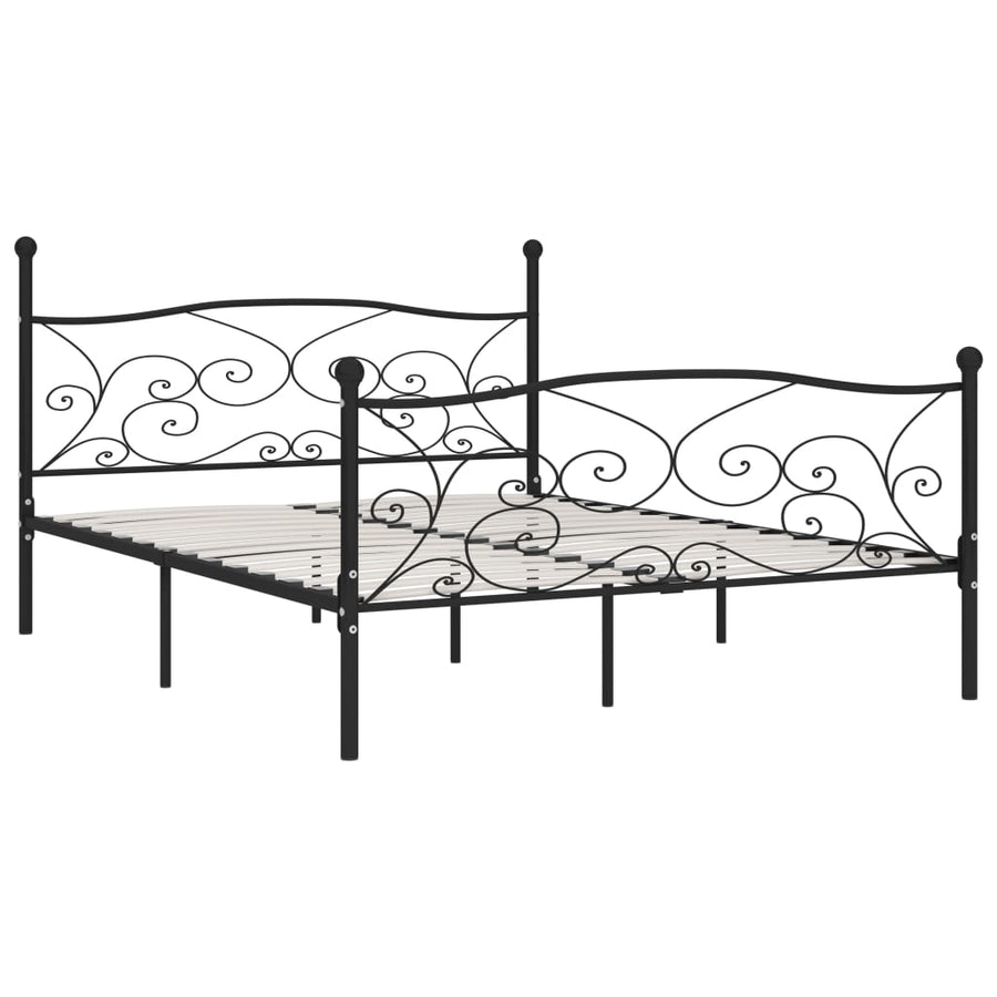 Bedframe Met Lattenbodem Metaal 180 x 200 cm Zwart