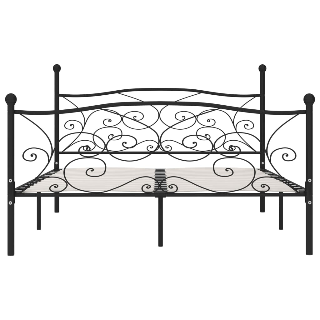 Bedframe Met Lattenbodem Metaal 180 x 200 cm Zwart