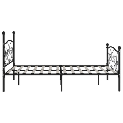 Bedframe Met Lattenbodem Metaal 200 x 200 cm Zwart