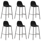 Bar stools 6 pcs fabric black