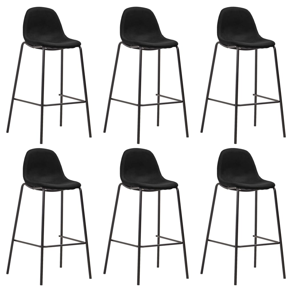 Barstoelen Stof 6 Zwart