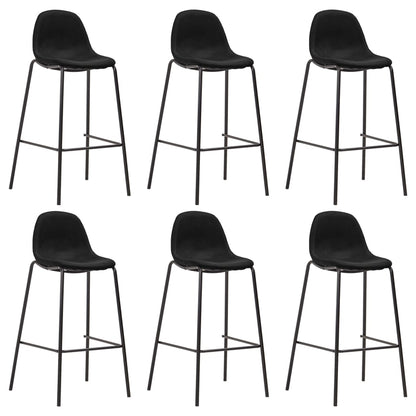 Barstoelen Stof 6 Zwart