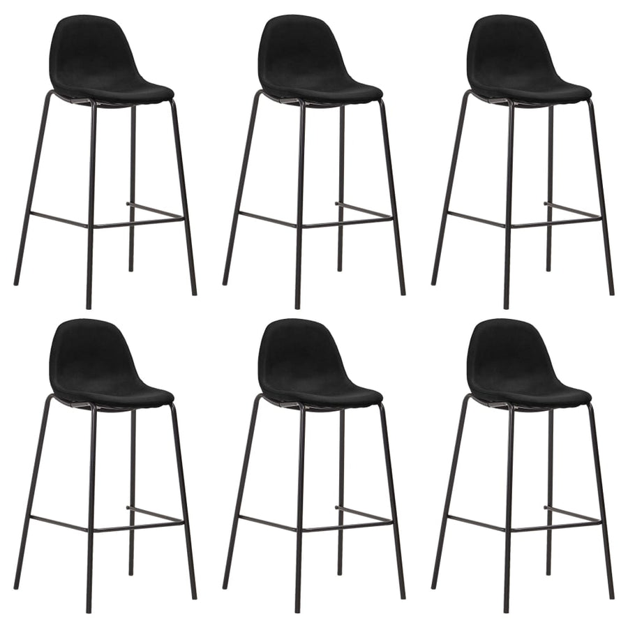 Barstoelen Stof 6 Zwart