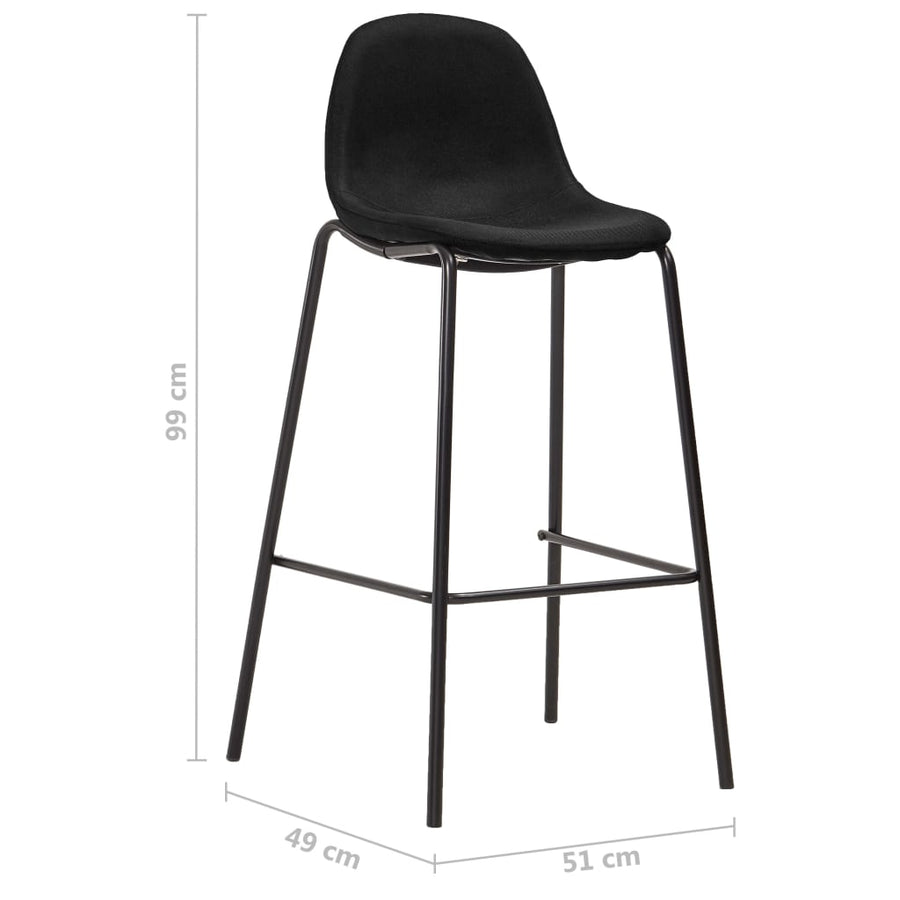 Barstoelen Stof 6 Zwart