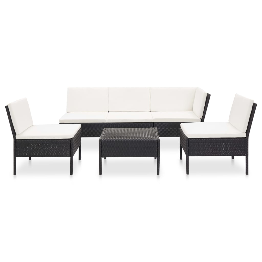 Loungeset Met Kussens Poly Rattan 6