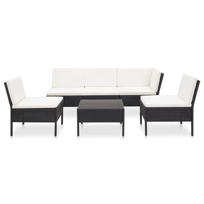 Loungeset Met Kussens Poly Rattan 6