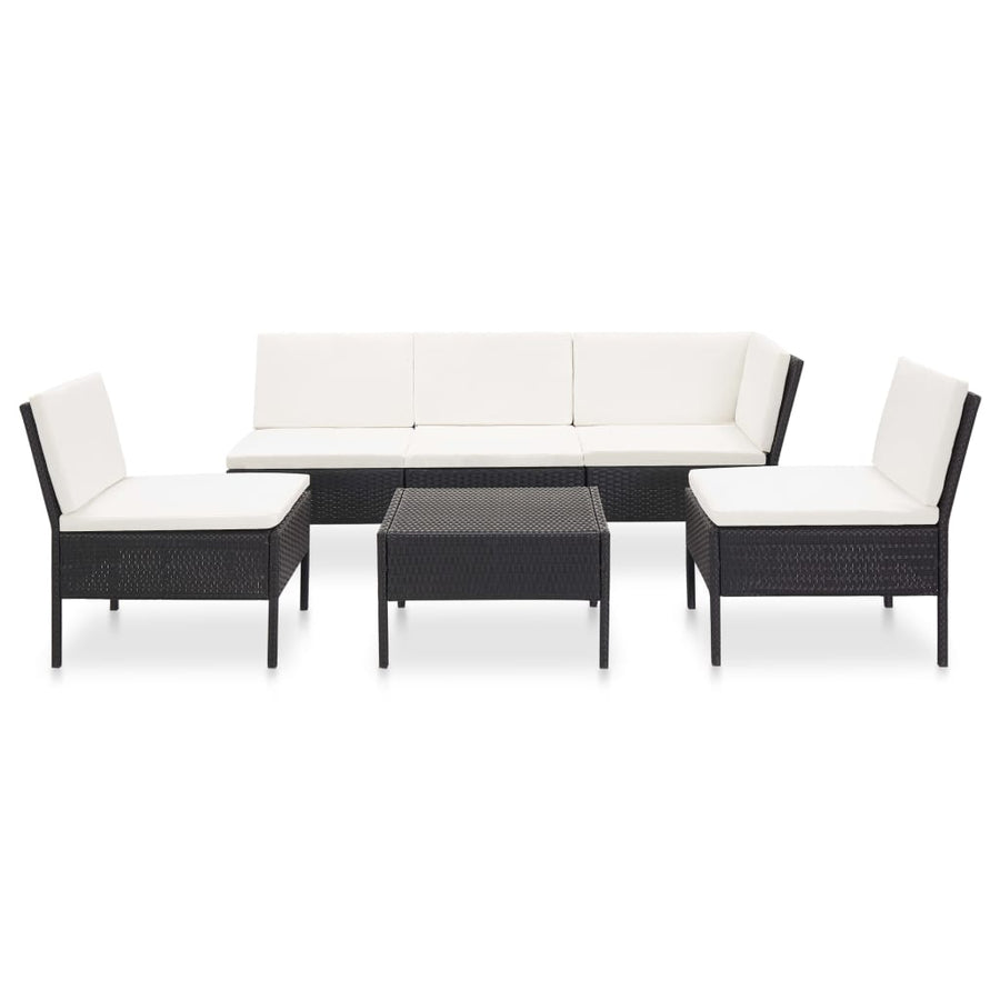 Loungeset Met Kussens Poly Rattan 6