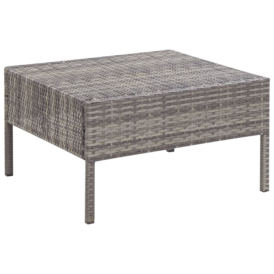 Loungeset Met Kussens Poly Rattan Grijs