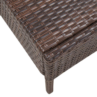 -Delige Loungeset Met Kussens Poly Rattan Bruin