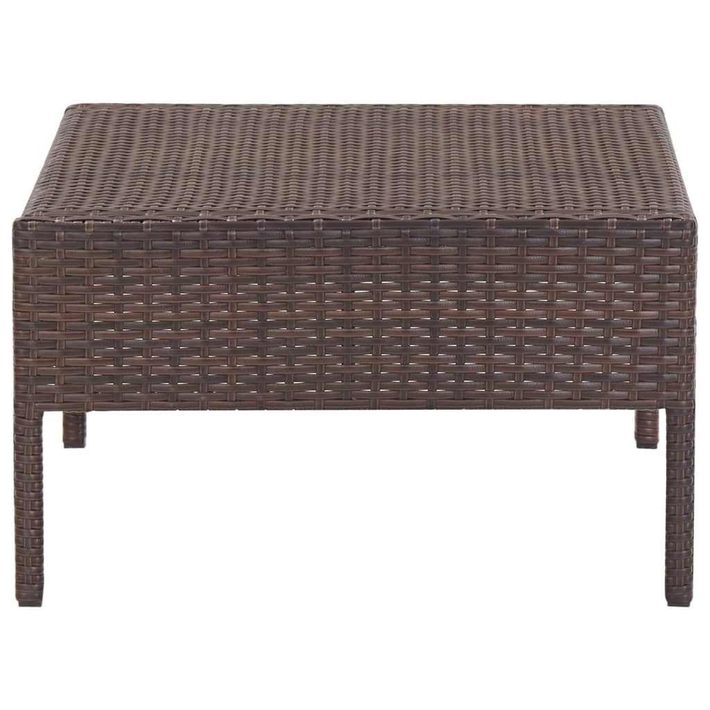 -Delige Loungeset Met Kussens Poly Rattan Bruin