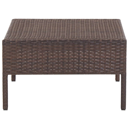 -Delige Loungeset Met Kussens Poly Rattan Bruin