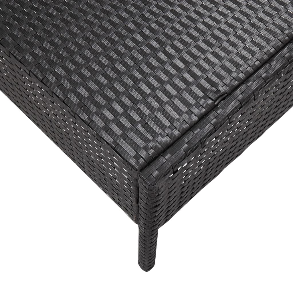-Delige Loungeset Met Kussens Poly Rattan Zwart