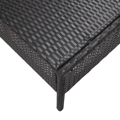 -Delige Loungeset Met Kussens Poly Rattan Zwart