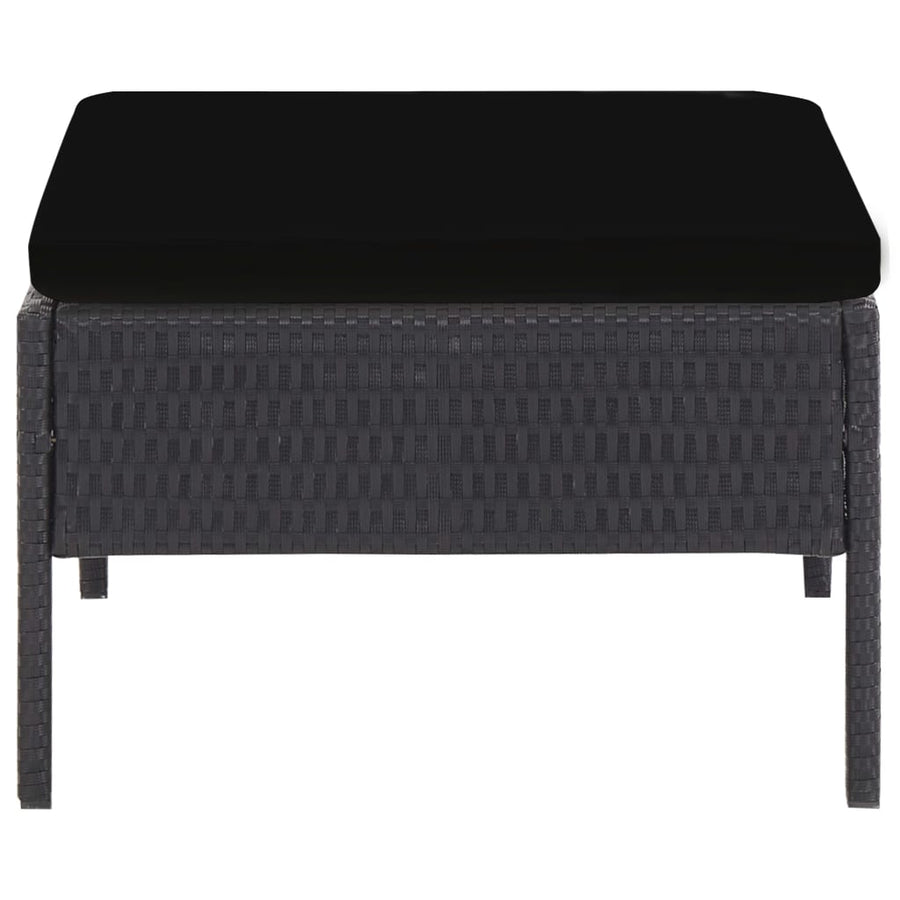 -Delige Loungeset Met Kussens Poly Rattan Zwart