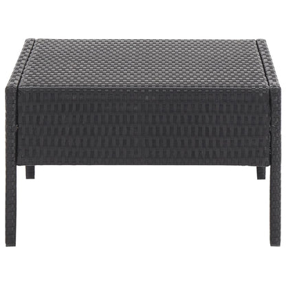 -Delige Loungeset Met Kussens Poly Rattan Zwart