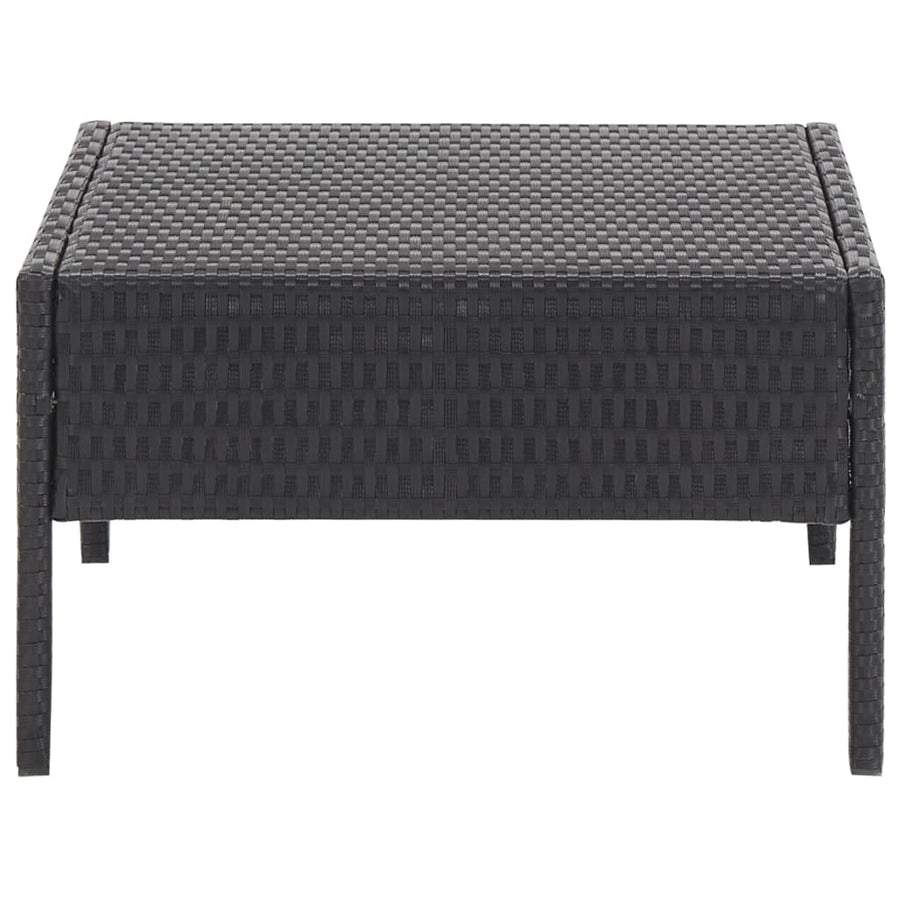 -Delige Loungeset Met Kussens Poly Rattan Zwart