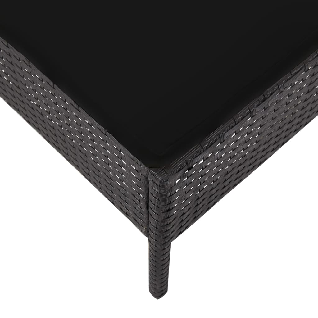 -Delige Loungeset Met Kussens Poly Rattan Zwart