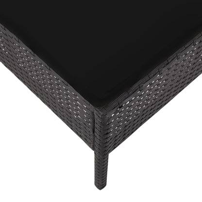 -Delige Loungeset Met Kussens Poly Rattan Zwart