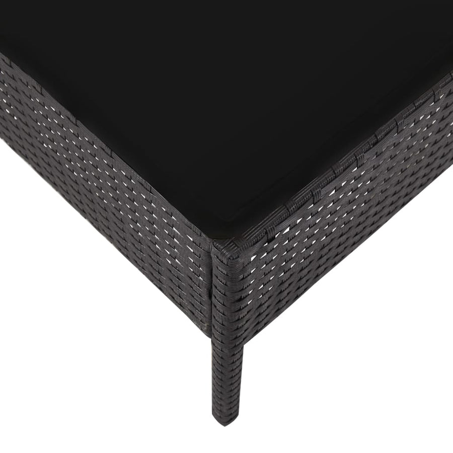 -Delige Loungeset Met Kussens Poly Rattan Zwart