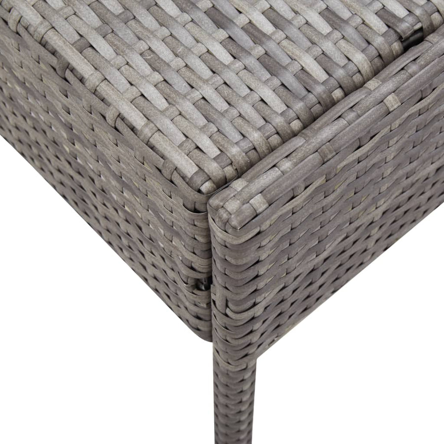 Loungeset Met Kussens Poly Rattan Grijs