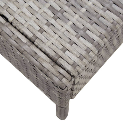 Loungeset Met Kussens Poly Rattan Grijs