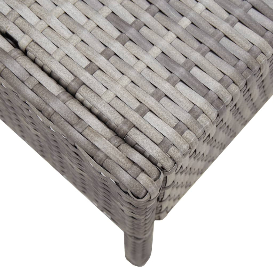 Loungeset Met Kussens Poly Rattan Grijs