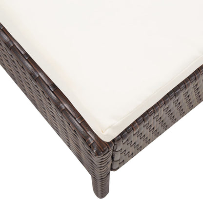 -Delige Loungeset Met Kussens Poly Rattan Bruin