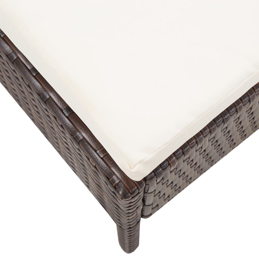 -Delige Loungeset Met Kussens Poly Rattan Bruin