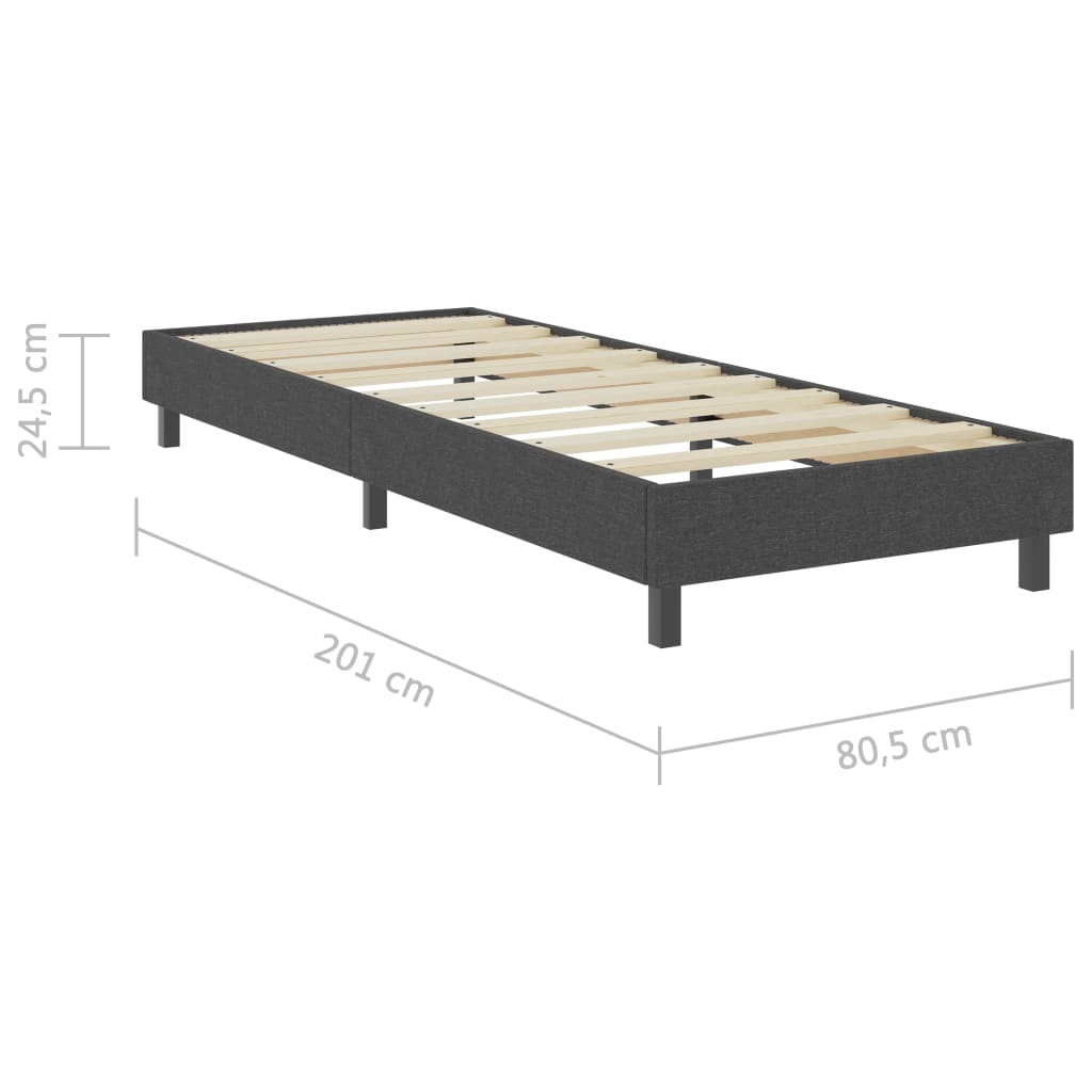 Boxspringframe Stof Grijs 80 x 200 cm 24.5 cm