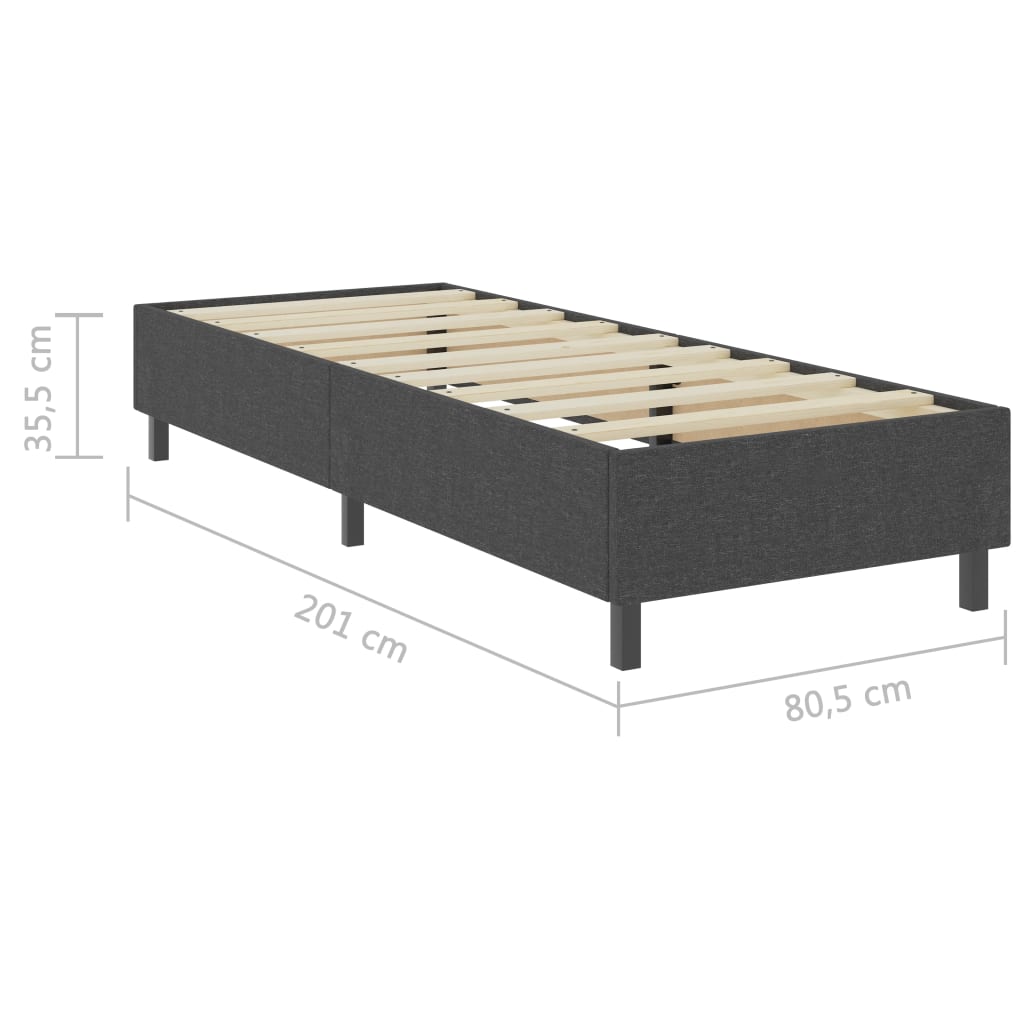 Boxspringframe Stof Grijs 80 x 200 cm 35.5 cm