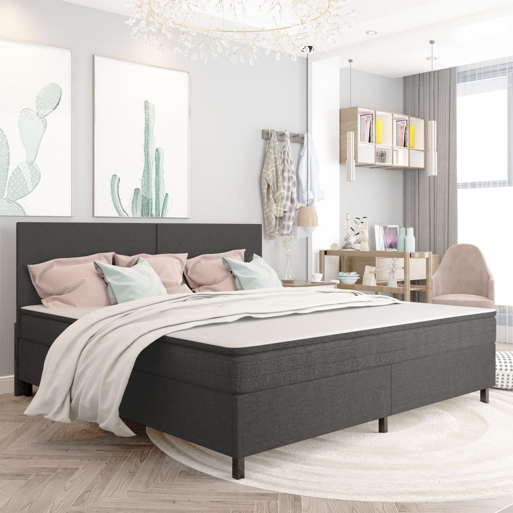 Boxspringframe Stof Grijs 200 x 200 cm 35.5 cm
