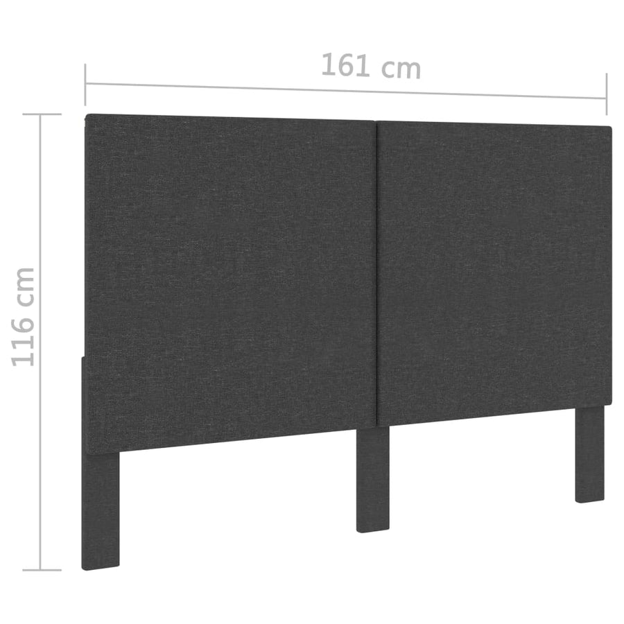 Hoofdbord Stof Donkergrijs 160 x 200 cm Effen ontwerp