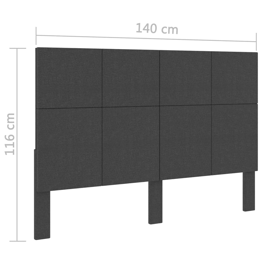 Hoofdbord Stof Donkergrijs 140 x 200 cm Vierkant ontwerp