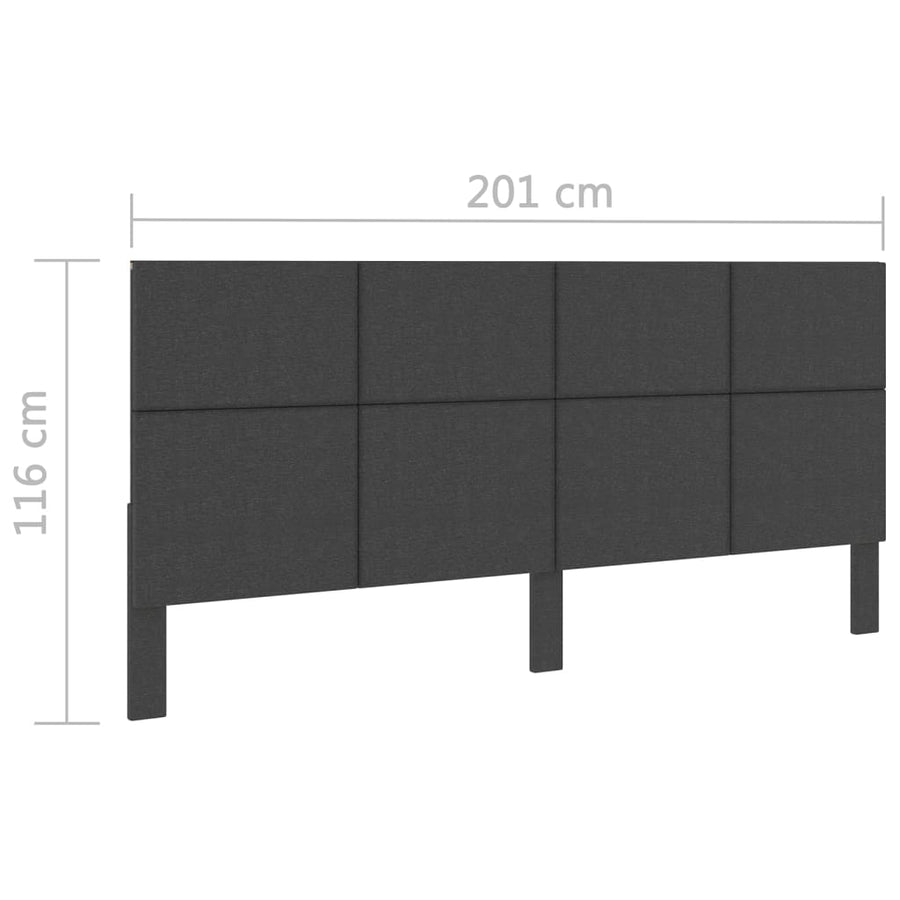 Hoofdbord 200x200 cm stof donkergrijs