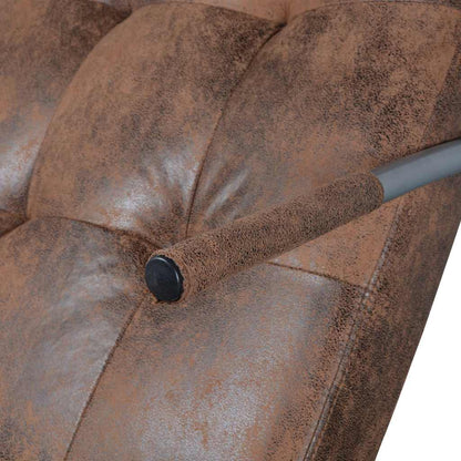 Chaise Longue met Kussen Bruin Suède Look Stof