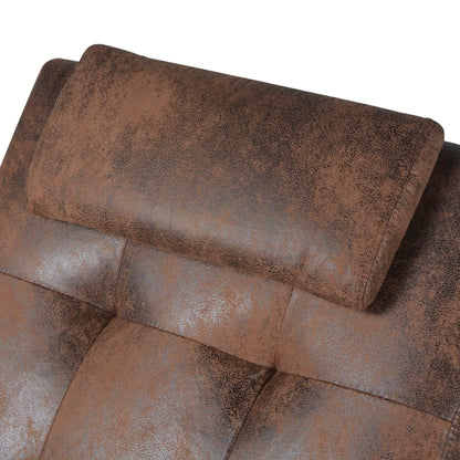 Chaise Longue met Kussen Bruin Suède Look Stof
