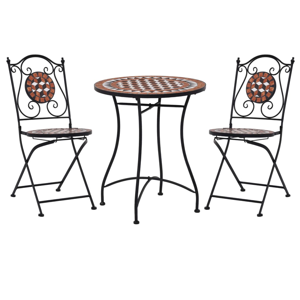 Bistroset Mozaïek Keramische Tegel Kleurig Terracotta