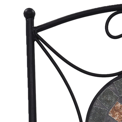 3-Delige Bistroset Mozaïek Keramische Tegel Oranje En Grijs