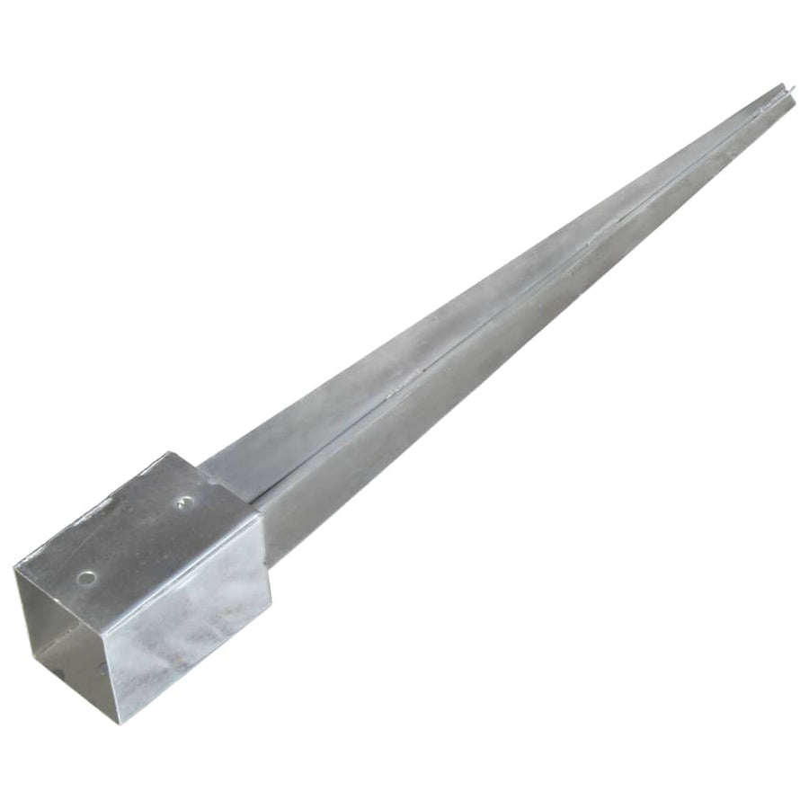 Grondpinnen 12 st 9x9x90 cm gegalvaniseerd staal zilverkleurig 12 9 x 9 x 90 cm