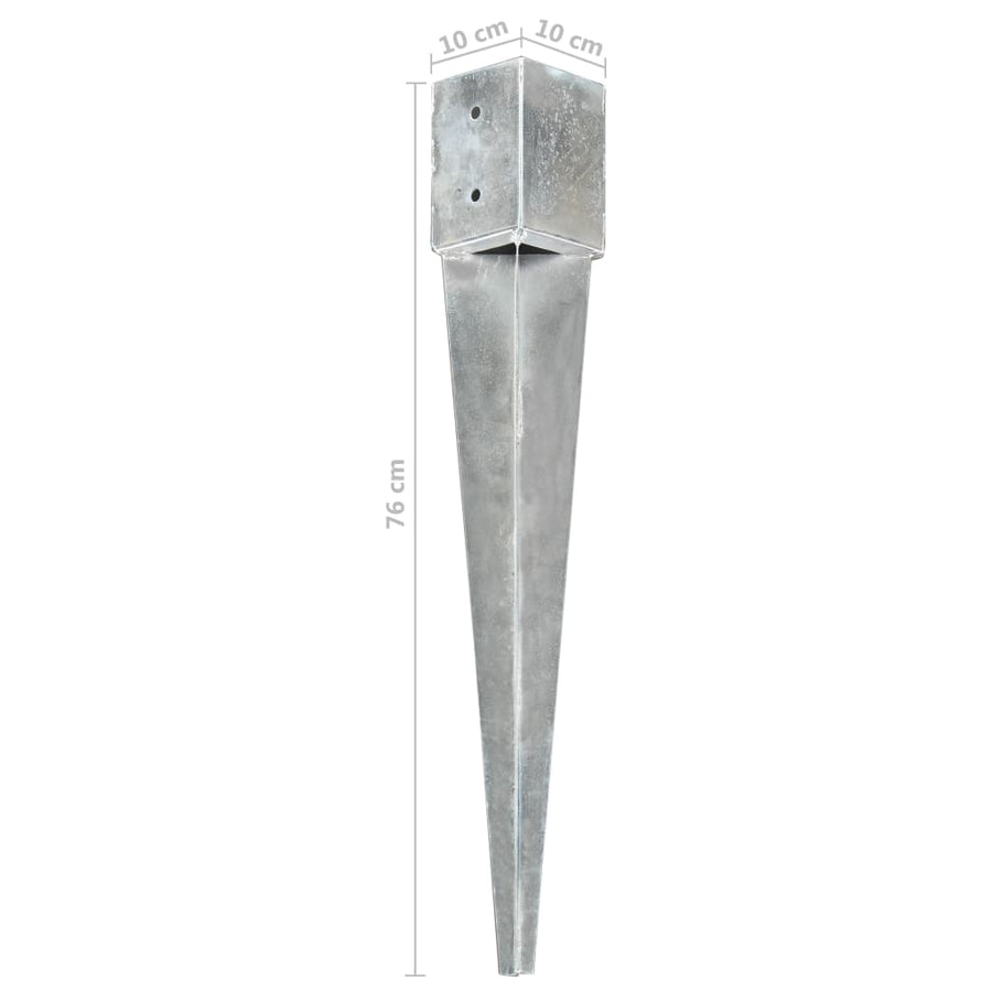 Grondpinnen Gegalvaniseerd Staal Zilverkleurig 12 10 x 10 x 76 cm