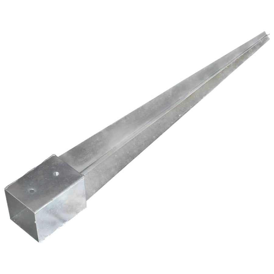 Grondpinnen 12 st 10x10x91 cm gegalvaniseerd staal zilverkleurig 12 10 x 10 x 91 cm