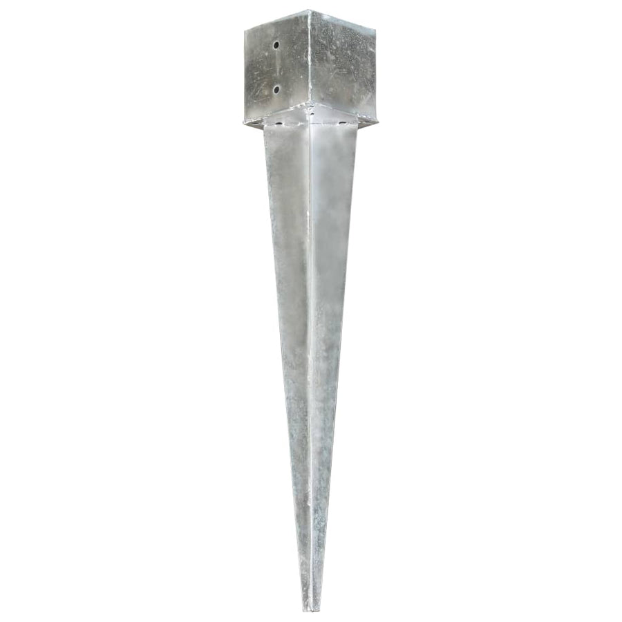 Grondpinnen 6 st 14x14x91 cm gegalvaniseerd staal zilverkleurig 6 14 x 14 x 91 cm